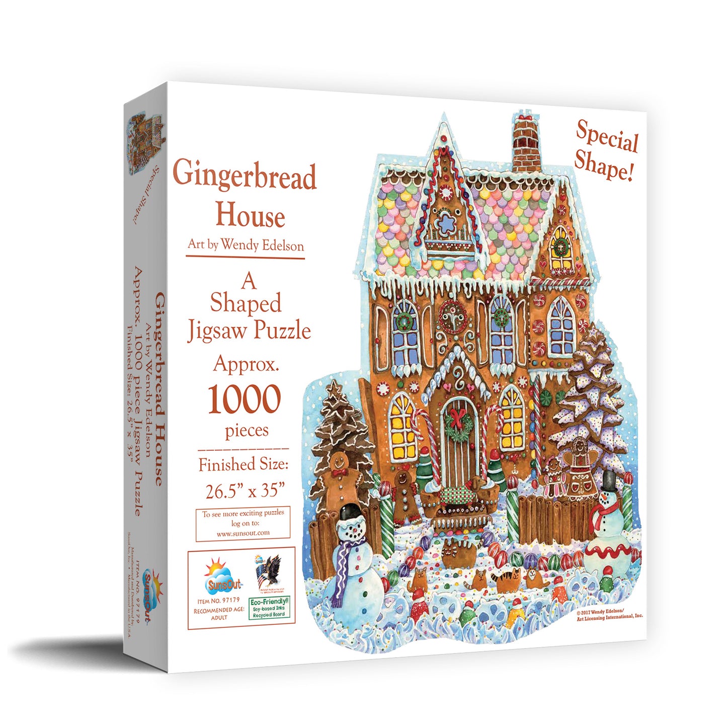 Gingerbread House 1000 pc Special Shape Jigsaw Puzzle 97179