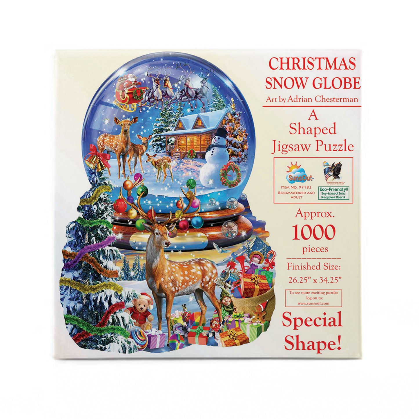 Christmas Snow Globe 1000 pc Special Shape Jigsaw Puzzle 97182