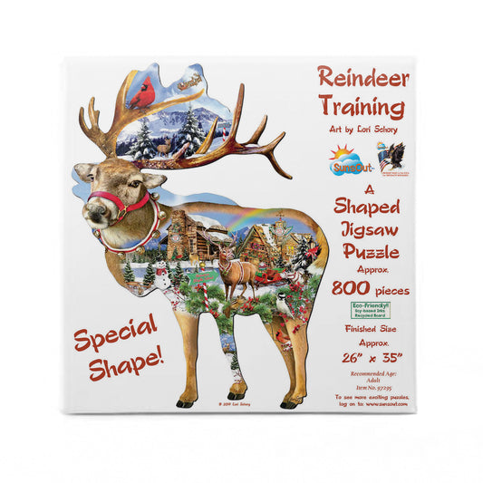 Reindeer Training 800 pc Special Shape Jigsaw Puzzle 97295