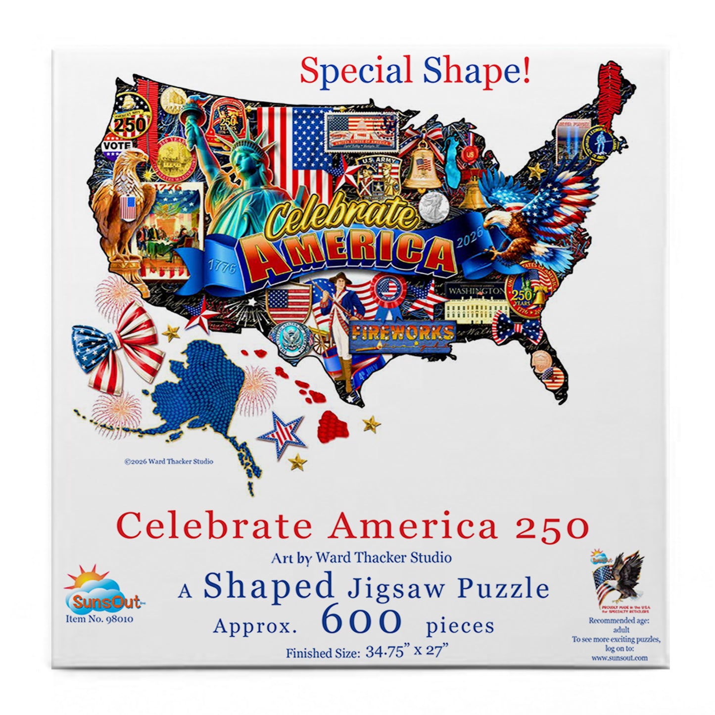 Celebrate America 250 600 pc Shape Jigsaw Puzzle 98010