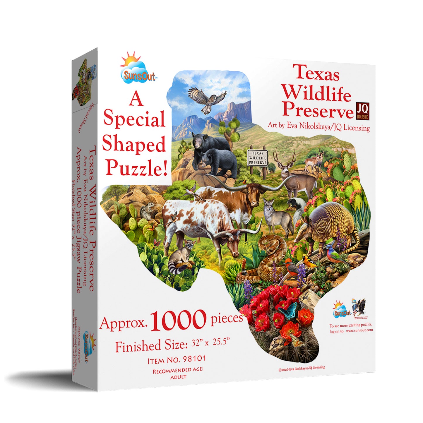 Texas Wildlife Preserve 1000 pc Shape Jigsaw Puzzle 98101