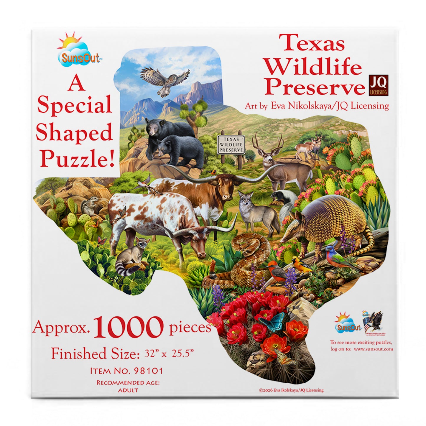 Texas Wildlife Preserve 1000 pc Shape Jigsaw Puzzle 98101