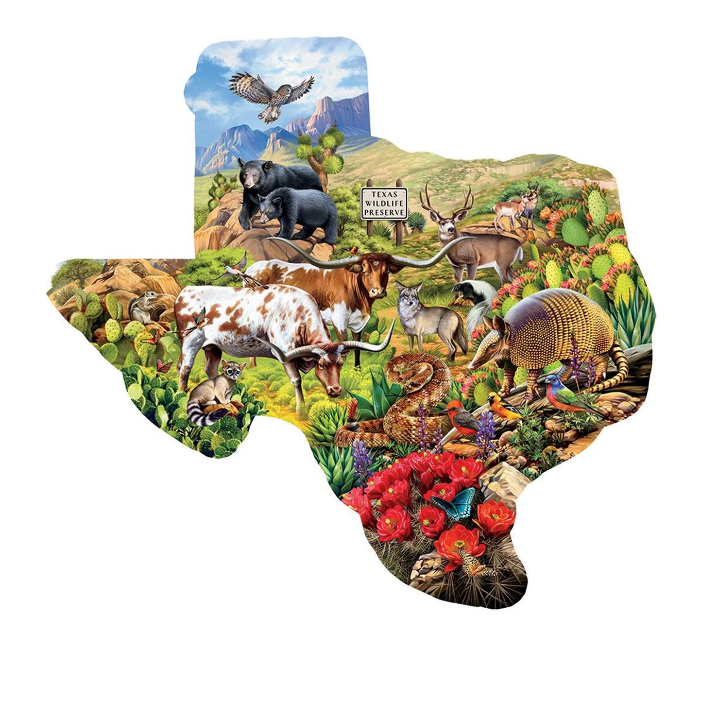 Texas Wildlife Preserve 1000 pc Shape Jigsaw Puzzle 98101