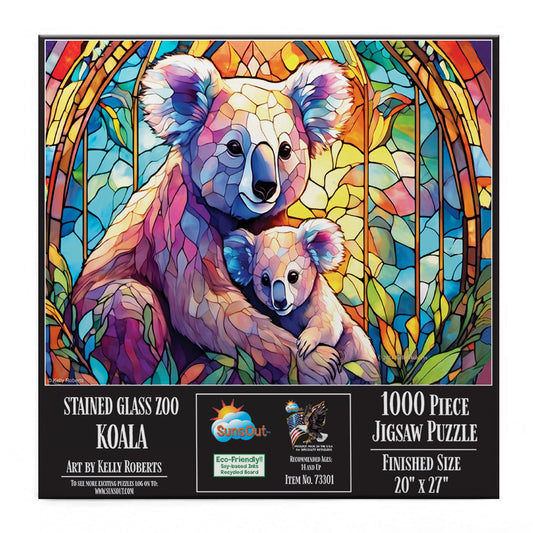 Stained Glass Zoo Koala 1000 pc  Jigsaw Puzzle 73301
