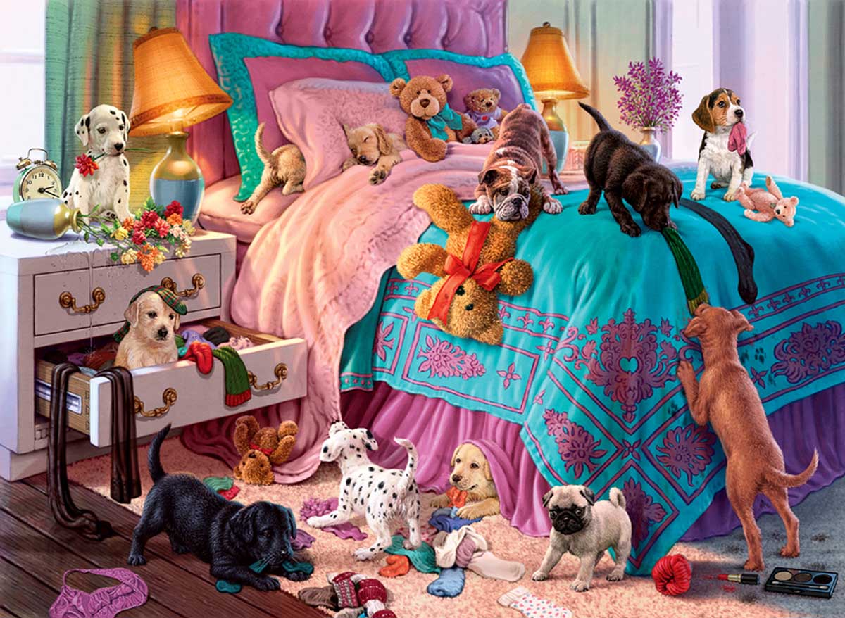 Naughty Puppies 1000 pc  Jigsaw Puzzle 1064