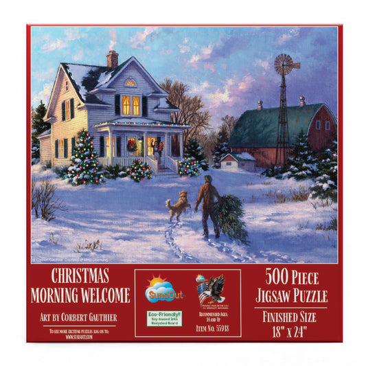 Christmas Morning Welcome 500 pc  Jigsaw Puzzle 55918
