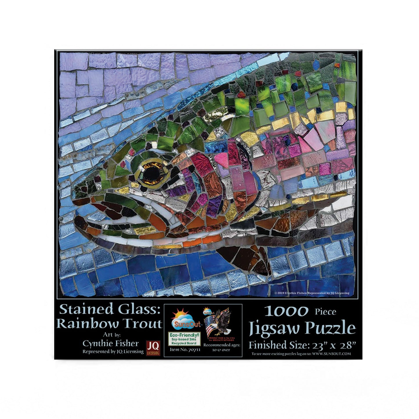 Stained Glass Rainbow Trout 1000 pc  Jigsaw Puzzle 70711