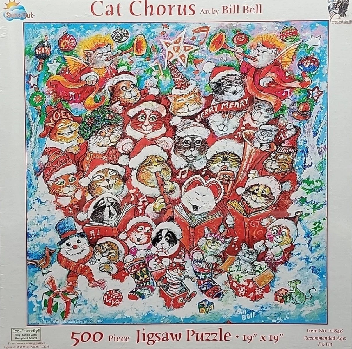 Cat Chorus Christmas 500 pc  Jigsaw Puzzle 21846