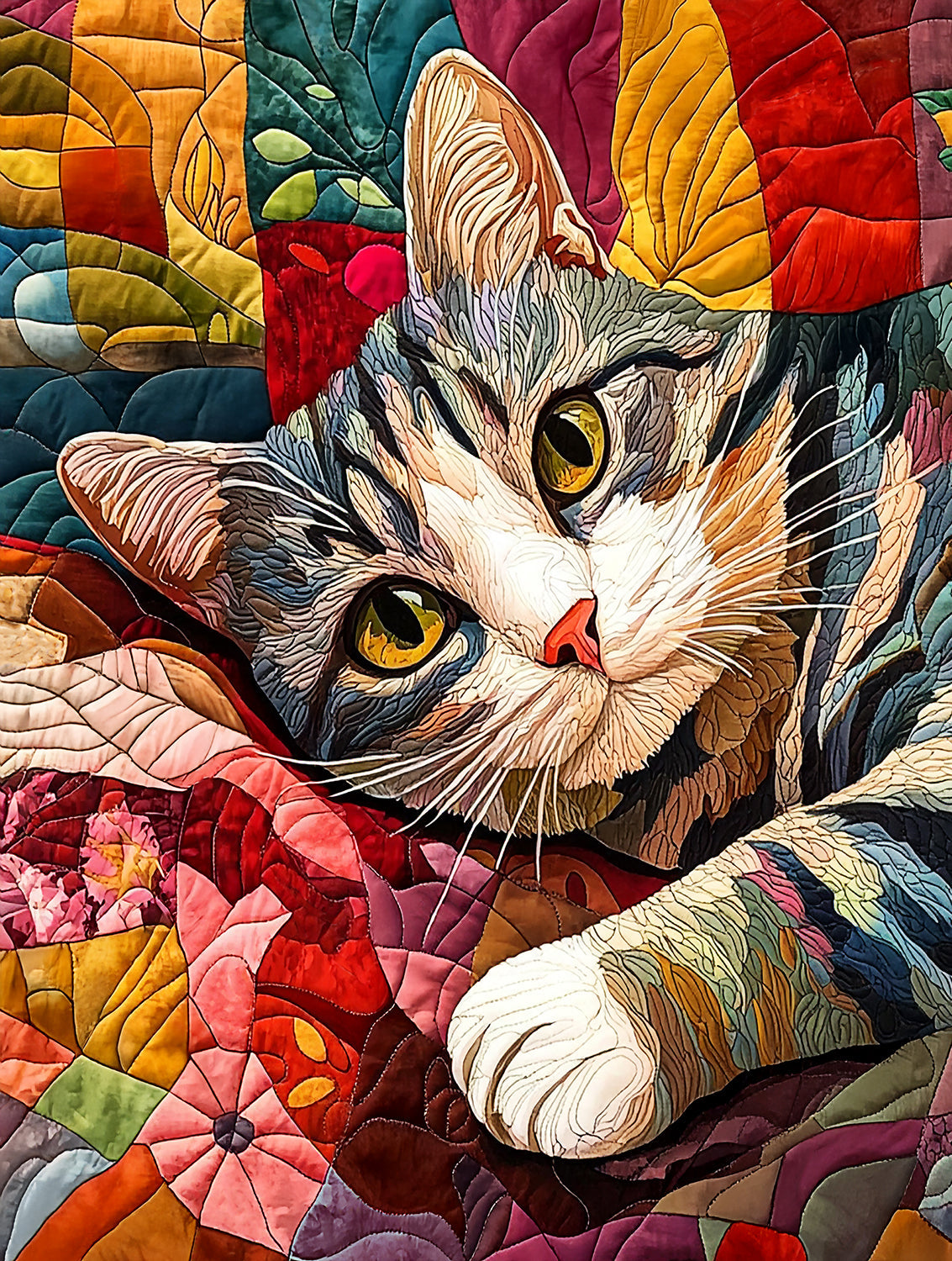 Quilted Kitty 500 pc Large Pieces Jigsaw Puzzle 71503