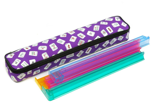 Mah Jongg Purple Color Pattern Multi-purpose Tile/Rack Zippered Case    Tile Game 132702