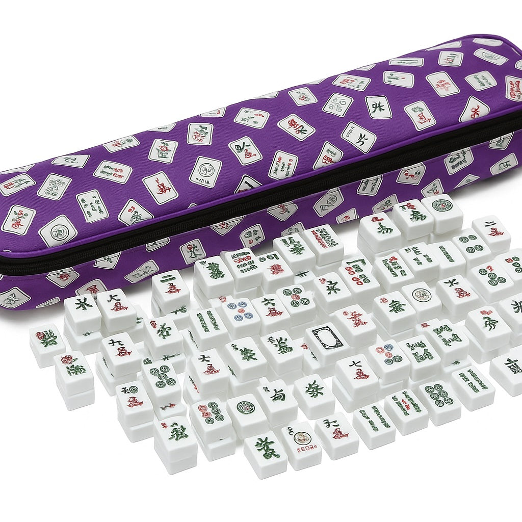 Mah Jongg Purple Color Pattern Multi-purpose Tile/Rack Zippered Case    Tile Game 132702