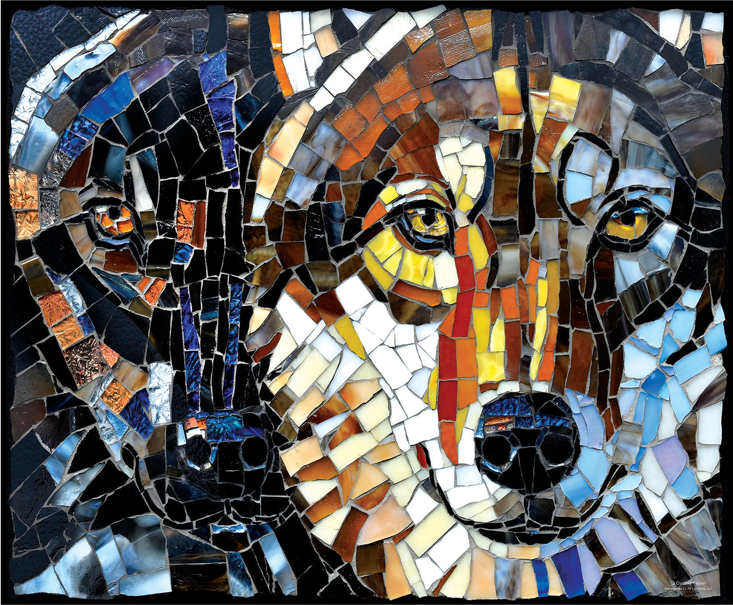 Stained Glass Wolves 1000 pc  Jigsaw Puzzle 70734