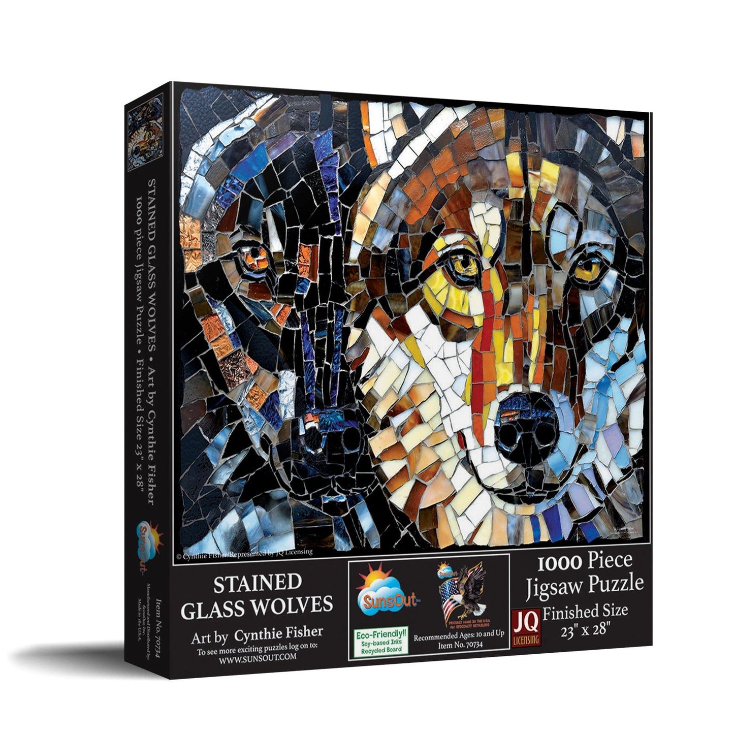 Stained Glass Wolves 1000 pc  Jigsaw Puzzle 70734